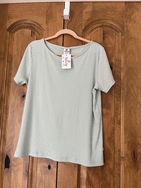 Little & Lively Ladies' Bamboo Lindsay T-Shirt | Seafoam Rib Large